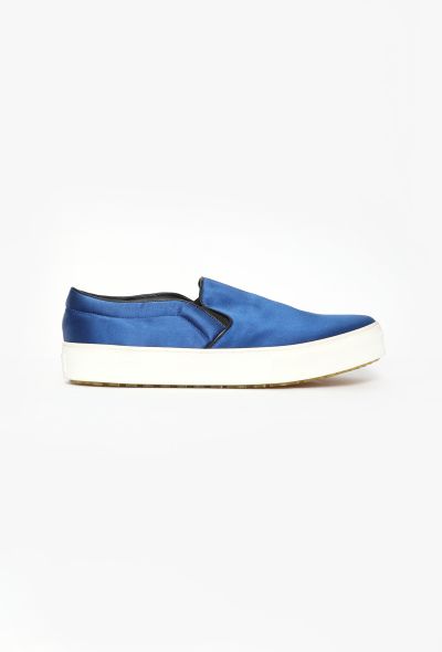 Céline 2014 Satin Slip-on Sneakers - Blue satin - 1 Céline 2014 Satin Slip-on Sneakers - Blue satin - 1
