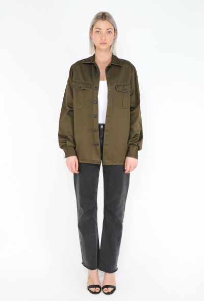 Loewe 2022 Khaki Sateen Overshirt - 2