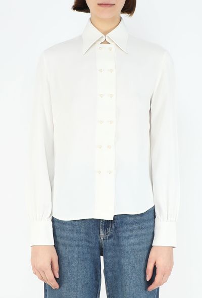 Céline Pre-Fall 2013 Pearl Crêpe Blouse - 1