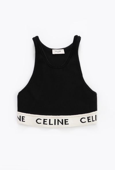 Céline 2024 Ribbed Logo Sports Bra - 1