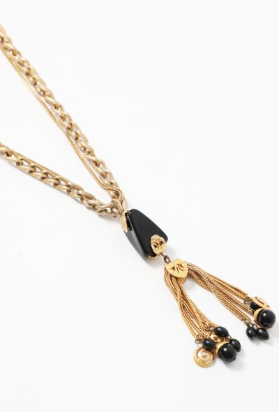                             Chainlink Onyx Charm Necklace - 2