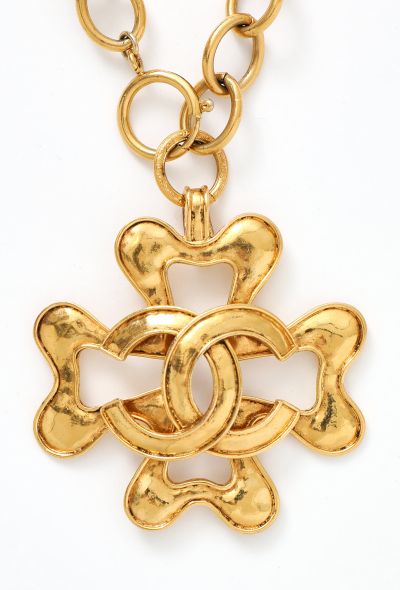 Chanel RARE 1994 'CC' Lucky Clover Necklace - 2