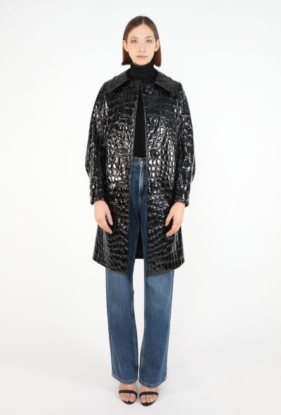 Miu Miu F/W 2015 Embossed Patent Coat - 1