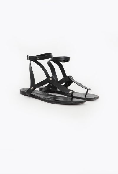 Hermès Leather Ankle Wrap Sandals - 2