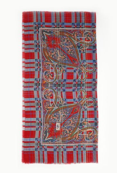 Saint Laurent '70s Russian Lamé Paisley Scarf - 1