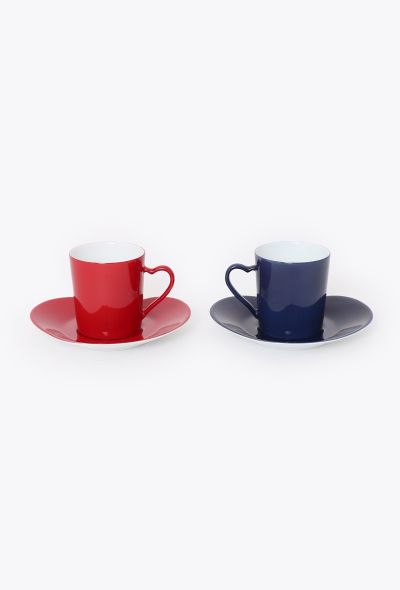 Saint Laurent Vintage Porcelain Heart Espresso Set - 1 Saint Laurent Vintage Porcelain Heart Espresso Set - 1
