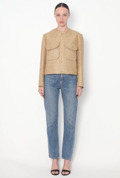 Céline 2023 Embossed Lamé Tweed Jacket - 2