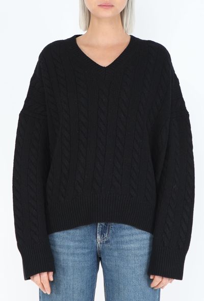 Loewe Cable-Knit Cropped Sweater - 1