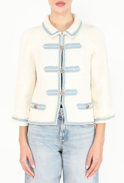 Chanel Spring 2007 Denim Trim Tweed Jacket - 2