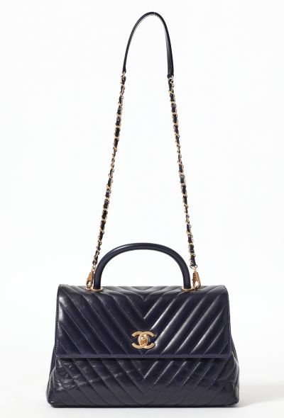 Chanel Coco Handle Chevron Flap Bag - 2