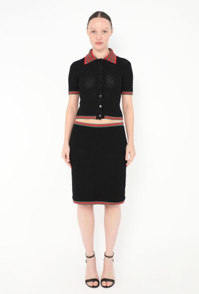 Gucci 2024 Piqué Stripe Skirt - 1 Gucci 2024 Piqué Stripe Skirt - 1