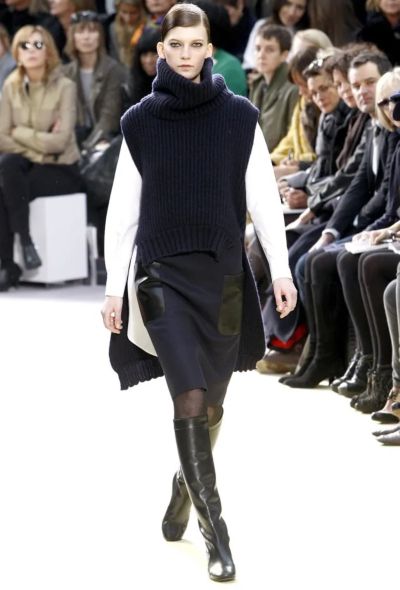 Céline F/W 2010 Leather Pocket Wool Skirt - 2