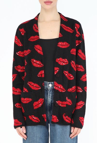 Saint Laurent 2016 Sequin Lip Mohair Cardigan - 1