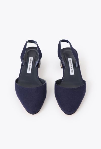 Manolo Blahnik 2017 Navy Aspro Slingbacks - 2