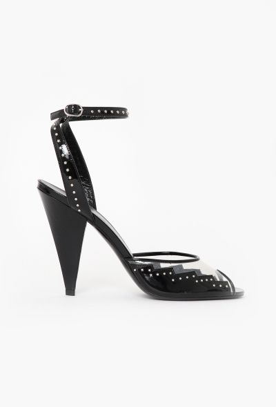 Céline Patent Stud Trim Sandals - 1 Céline Patent Stud Trim Sandals - 1