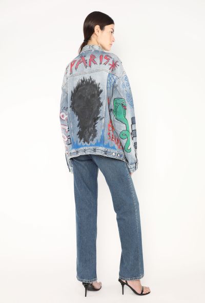 Balenciaga 2018 Hand-Painted Denim Jacket - 2 Balenciaga 2018 Hand-Painted Denim Jacket - 2