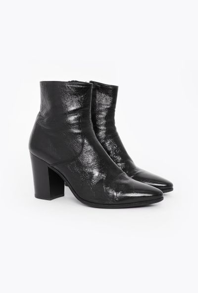 Saint Laurent 2015 Grained Leather Ankle Boots - 2 Saint Laurent 2015 Grained Leather Ankle Boots - 2