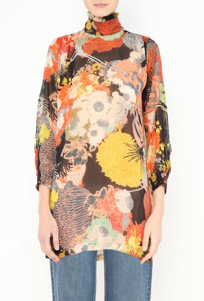 Dries Van Noten S/S 2017 Printed Chiffon Tunic - 1 Dries Van Noten S/S 2017 Printed Chiffon Tunic - 1