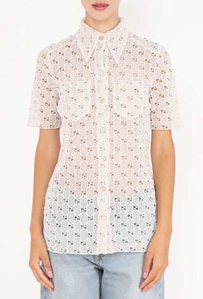 Gucci Monogram Macramé Shirt - 2