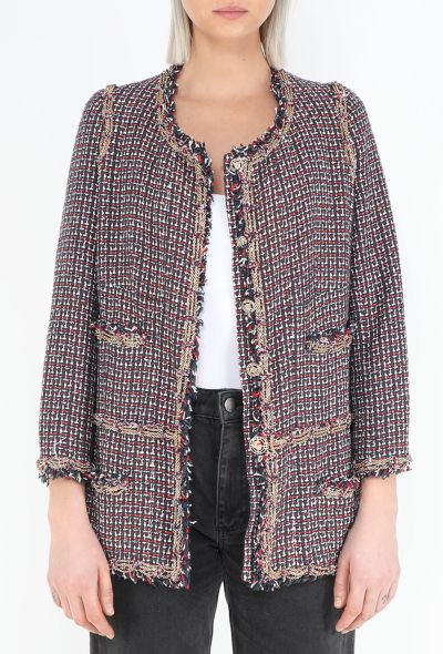 Chanel 2008 Chainlink Trim Tweed Jacket - 1