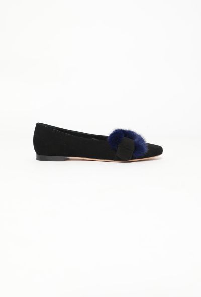 Manolo Blahnik 2023 Mink Fur Buckle Flats - 1 Manolo Blahnik 2023 Mink Fur Buckle Flats - 1