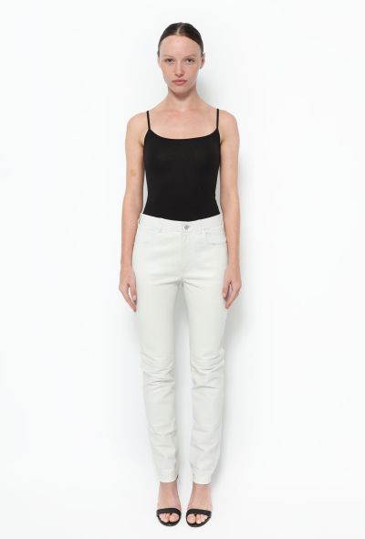                             Tapered Leather Trousers - 1