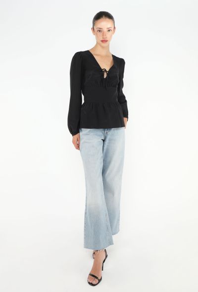 Chloé 2004 Cinched Keyhole Silk Blouse - 2