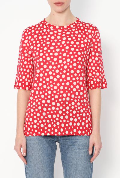 Louis Vuitton 2012 x Yayoi Kusama Polka Dot Red Knit Top - 1 Louis Vuitton 2012 x Yayoi Kusama Polka Dot Red Knit Top - 1