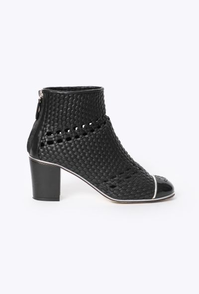 Chanel Woven 'CC' Cap-Toe Boots - 1
