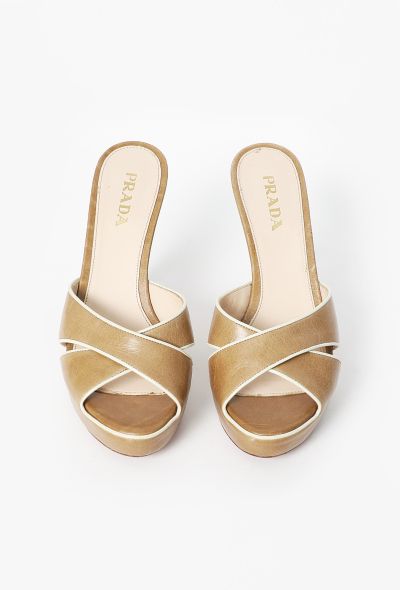 Prada Early 2000s Bicolor Leather Mules - 2