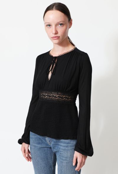                             Early 2000s Lace Trim Top - 1
