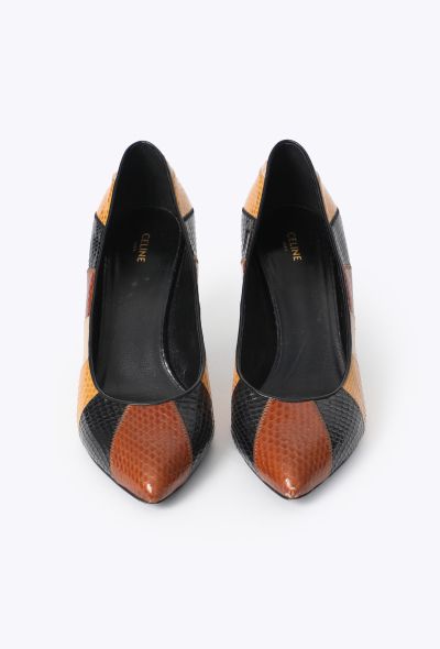 Céline 2020 Colorblock Python Pumps - 2