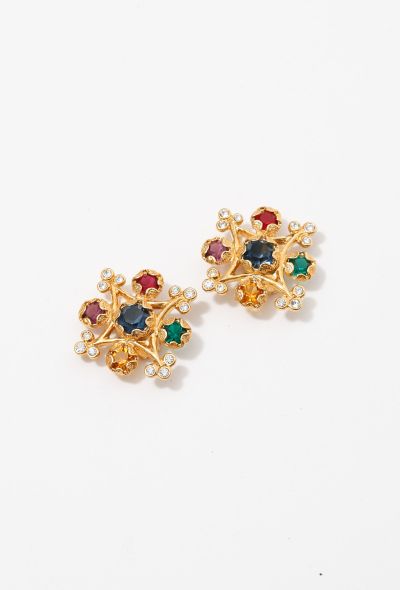                             Stunning Jewelled Cross Earrings - 2