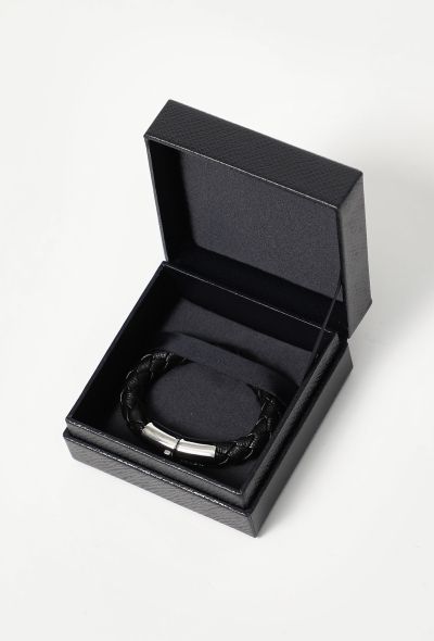 Prada Woven Saffiano Leather Bracelet Black - 2 Prada Woven Saffiano Leather Bracelet Black - 2