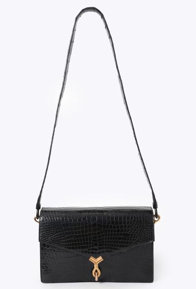 Hermès Vintage Black Porosus Cordeau Bag - 1