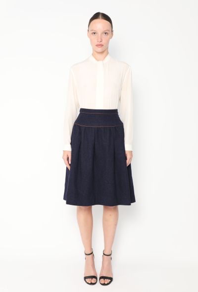 Saint Laurent '70s Piped Trim Felted Skirt - 2 Saint Laurent '70s Piped Trim Felted Skirt - 2