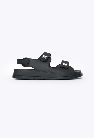 Chanel 2022 Matte 'CC' Dad Sandals - 1