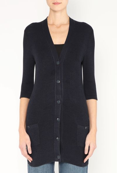 Chanel Ribbed 'CC' Cardigan - 1