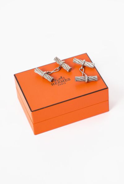 Hermès Vintage Silver Rope Cufflinks - 2
