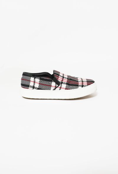                             Checkered Canvas Sneakers - 1
