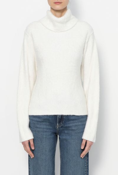 Céline Cotton Knit Turtleneck Sweater - 1