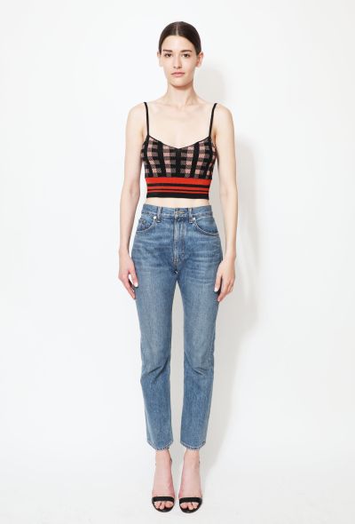                             Dries Van Noten Checkered Cropped Knit Top - 1
