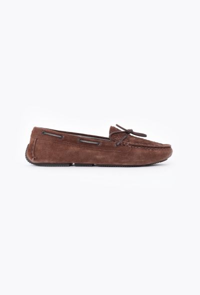Bottega Veneta Suede Intrecciato Mocassins - 2 Bottega Veneta Suede Intrecciato Mocassins - 2