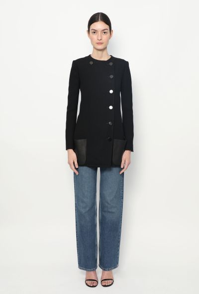 Céline F/W 2010 Leather Trim Peacoat - 1