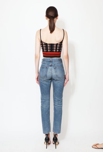                             Dries Van Noten Checkered Cropped Knit Top - 2