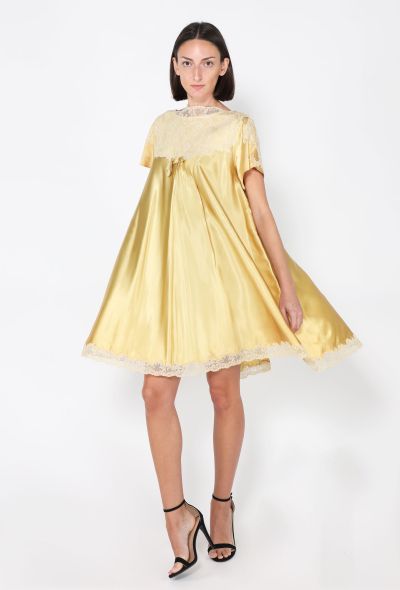 Satin Lace Trim Dress, 1960s - 2