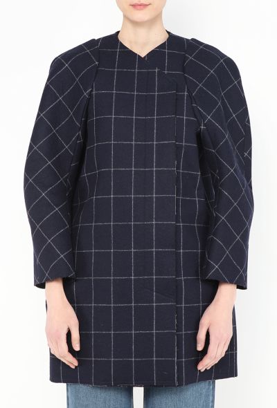 Jacquemus F/W 2014 Checkered Felt Peacoat - 1 Jacquemus F/W 2014 Checkered Felt Peacoat - 1