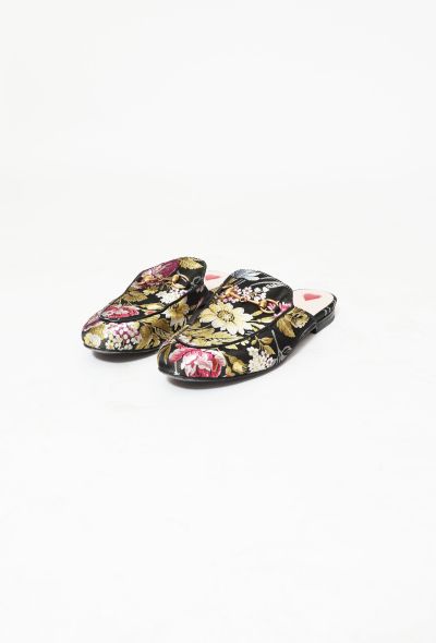                                         Floral Embroidered Horsebit Mules -2