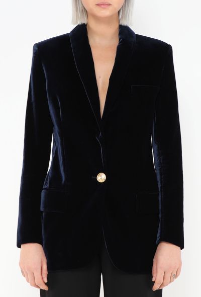 Balmain Midnight Velvet Tailored Blazer - 1