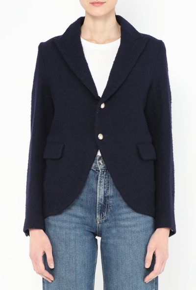Comme des Garçons Bouclé Pleated-Back Blazer - 1